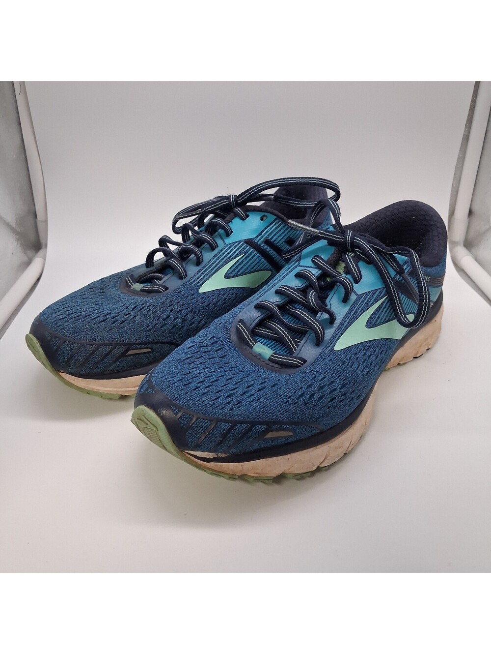 Brooks Ghost 10 Running Shoes Mens Size 9 Blue Teal Green Athletic Sneakers